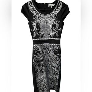 Black and silver short sleeve dress.